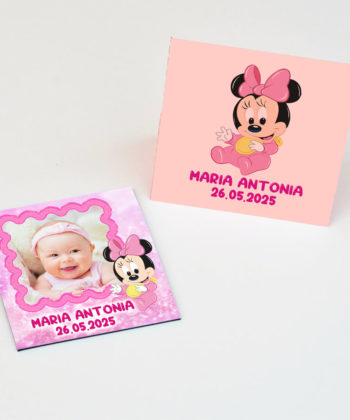 Magneti botez Minnie Mouse, 7 cm x 6.5 cm, cu plicuri incluse