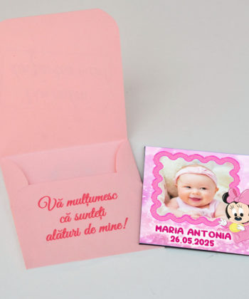 Magneti botez Minnie Mouse, 7 cm x 6.5 cm, cu plicuri incluse
