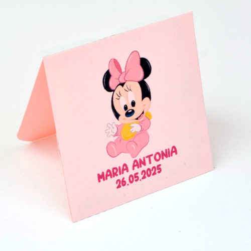 Magneti botez Minnie Mouse, 7 cm x 6.5 cm, cu plicuri incluse