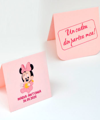 Magneti botez Minnie Mouse, 7 cm x 6.5 cm, cu plicuri incluse