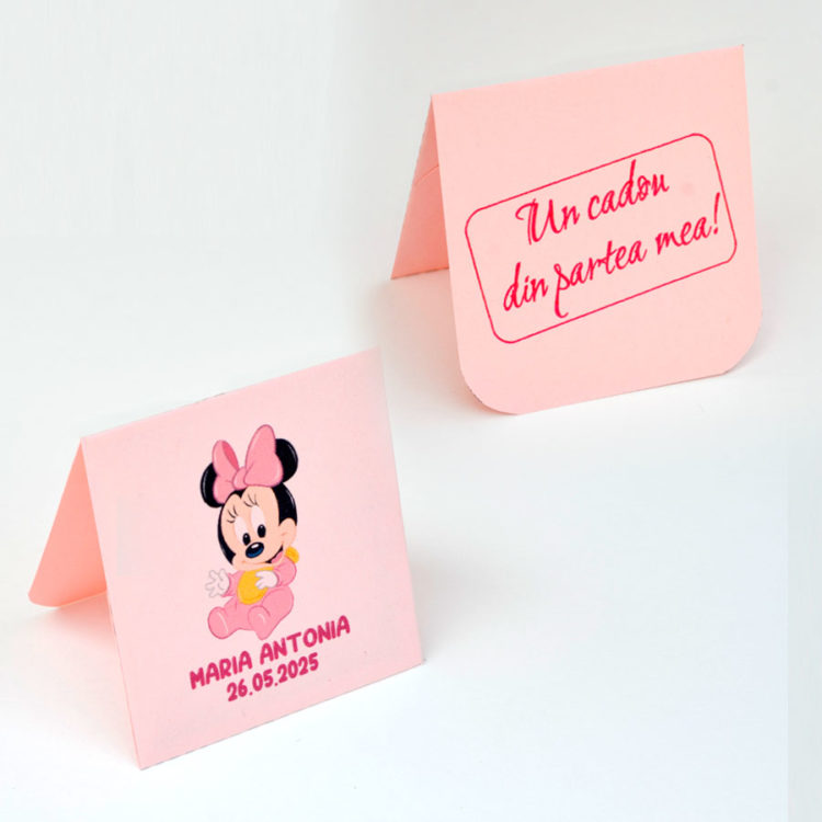 Magneti botez Minnie Mouse, 7 cm x 6.5 cm, cu plicuri incluse