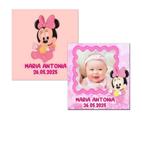 Magneti botez Minnie Mouse, 7 cm x 6.5 cm, cu plicuri incluse