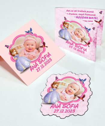 Invitatii botez fetita Printesa Sofia