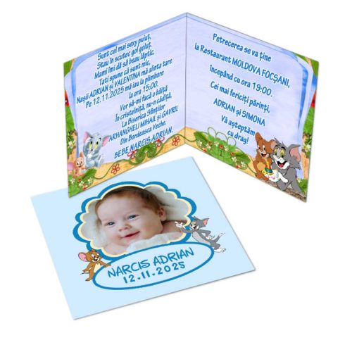 Invitatie botez tematica Tom si Jerry