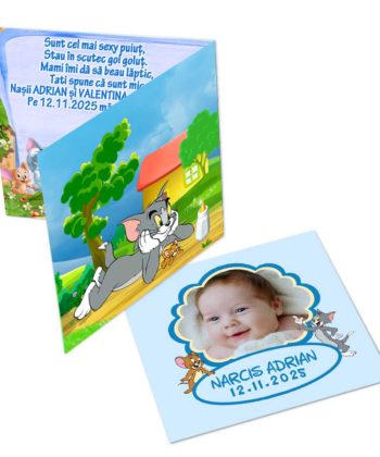 Invitatie botez tematica Tom si Jerry