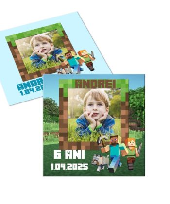 Invitatii Minecraft cu magneti