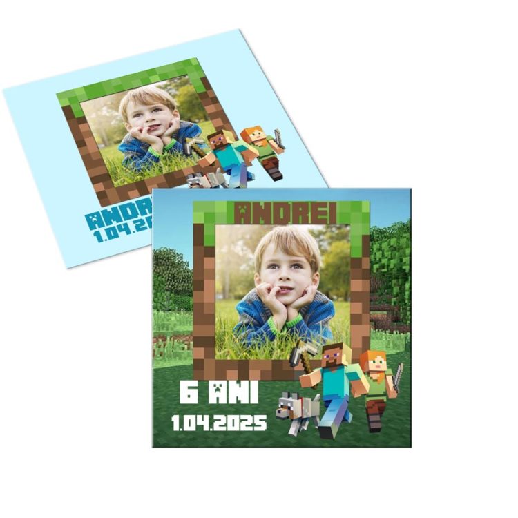 Invitatii Minecraft cu magneti