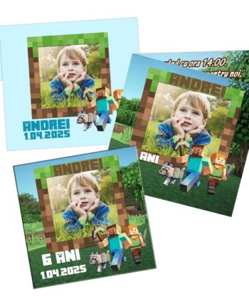 Invitatii Minecraft cu magneti