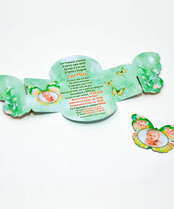 Invitatii botez magneti fluture