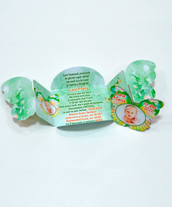 Invitatii botez magneti fluture