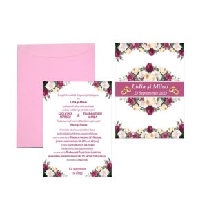 Invitatii Nunta Flori - Plicuri Invitatii Nunta