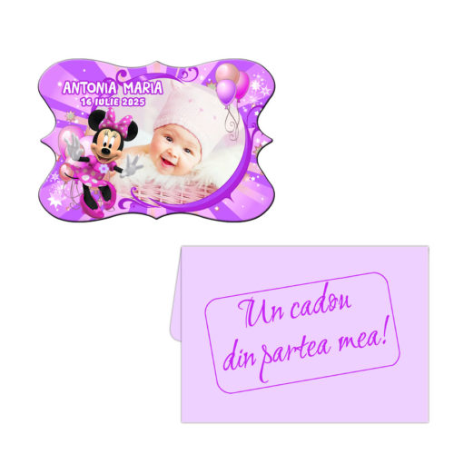 Marturii botez forma vintage Minnie Mouse