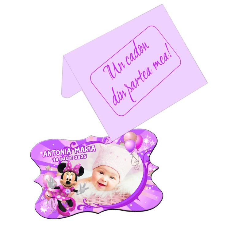 Marturii botez forma vintage Minnie Mouse