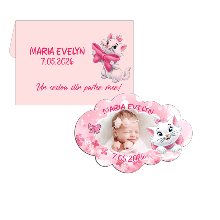 Marturii Botez Fetite Pisica Marie - Magneti Botez Fetite