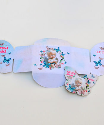 Invitatii botez magneti fluture ingeras