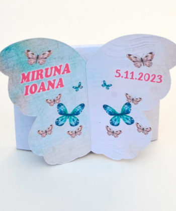 Invitatii botez magneti fluture ingeras