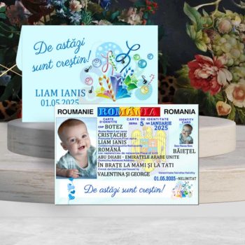Marturie botez buletin baieti model crestin personalizat