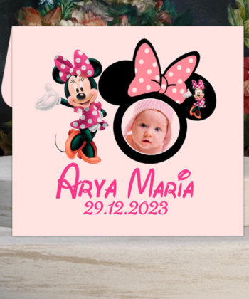 Magnet Minnie Mouse, negru cu plic roz