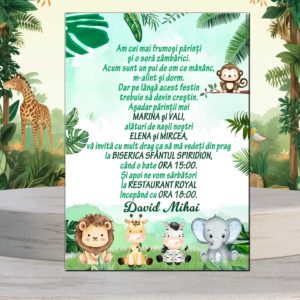 Invitatie Botez Baieti Safari - Invitatii Botez Ploiesti