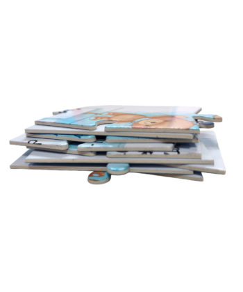 Botez invitatie puzzle ursulet cu baloane