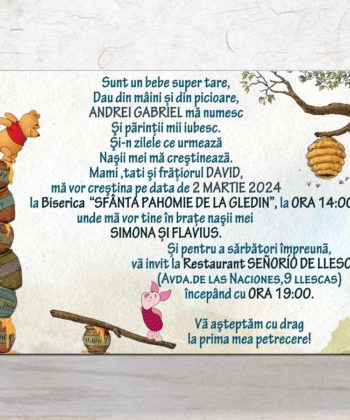 Invitatie botez Winnie the Pooh