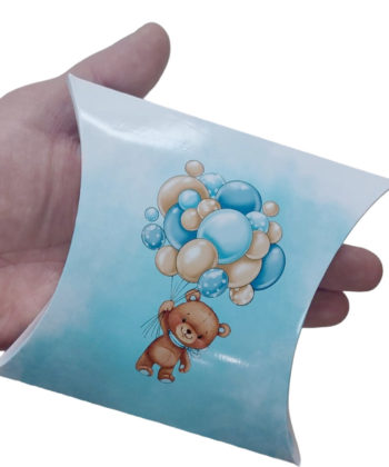 Botez invitatie puzzle ursulet cu baloane