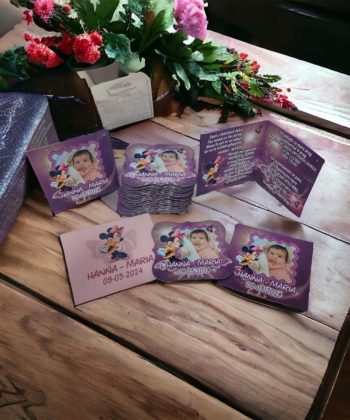 Invitatii botez 2 in 1 invitatie plus marturie