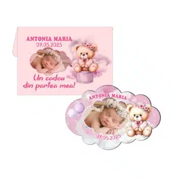 Magneti botez fetita Ursulet, plicuri incluse