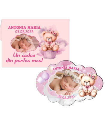 Magneti botez fetita Ursulet, plicuri incluse