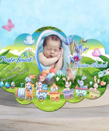 Magnet Paste personalizat cu poza varianta baiat – text albastru