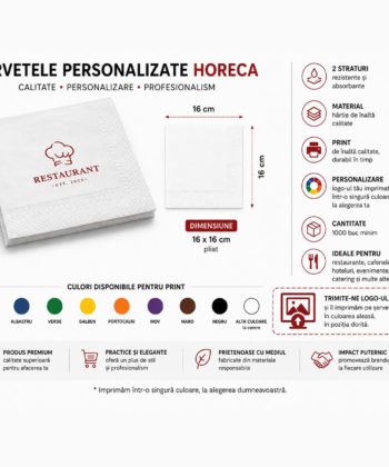 Servetele personalizate Horeca 16x16 cm info