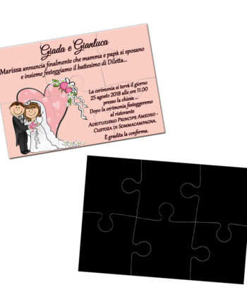 Invitatii nunta magnet puzzle 669490