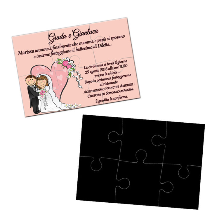 Invitatii nunta magnet puzzle 669490