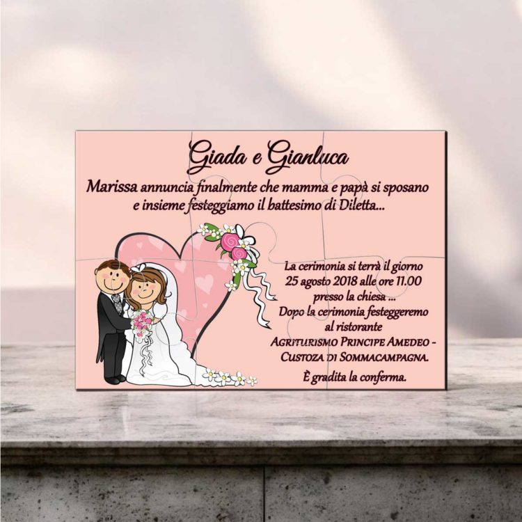 Invitatii nunta magnet puzzle 669490