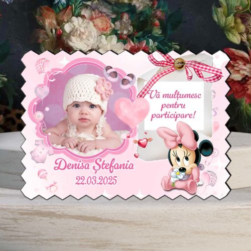 Marturii Botez Magnet Minnie Mouse - Marturii botez fetita