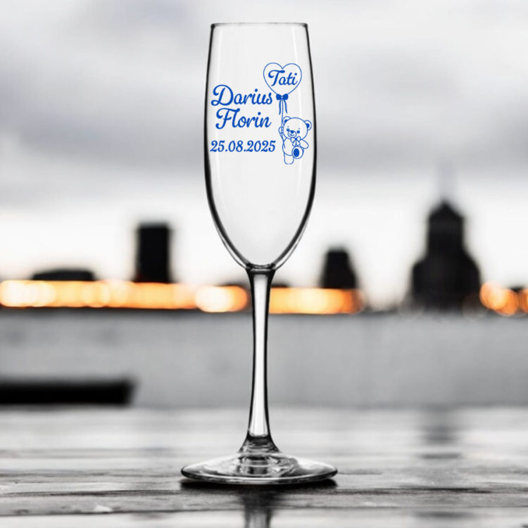 Pahare Botez Baieti Ursulet - Pahare Botez Personalizate