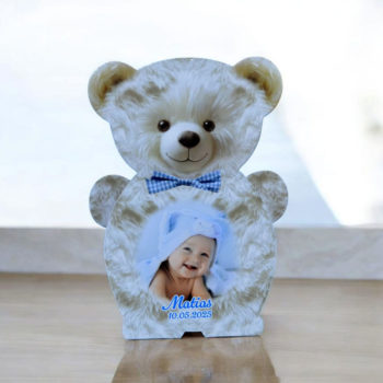 Invitatii botez ursulet 680978 personalizate cu poza si text