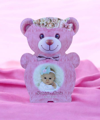 Invitatii botez ursulet 680979 personalizate pentru fete