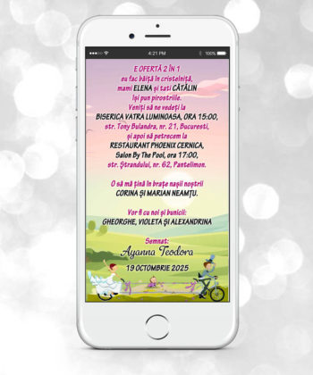 Invitatii Electronice Nunta Botez Fetita - Invitatie Electronica - Invitatii Digitale