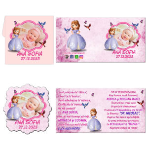 Invitatii Botez Fetita Printesa Sofia – Invitatii personalizate si magnet marturie, un concept 2 in 1 elegant si memorabil 2 Invitatii Botez Fetita Printesa Sofia – Invitatii personalizate si magnet marturie, un concept 2 in 1 elegant si memorabil