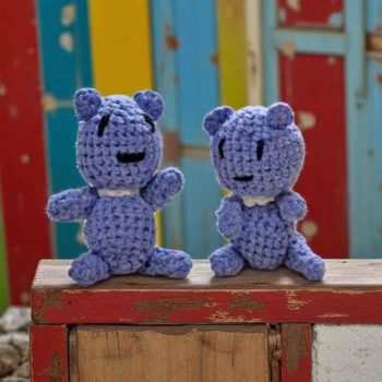 marturii botez ursulet albastru crosetat handmade din stoc