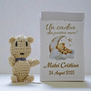 Marturii Botez Ursulet Crem - Marturii Botez Crosetate