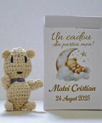 Marturii Botez Ursulet Crem - Marturii Botez Crosetate