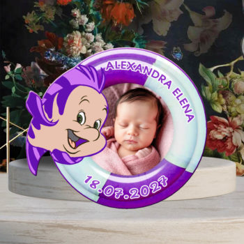 Marturie botez pestisor fetite magnet personalizat