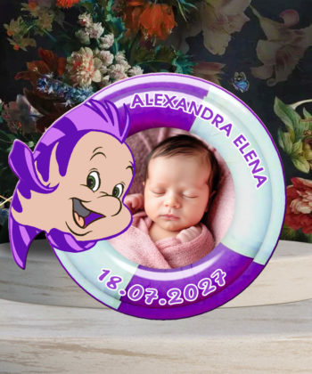 Marturie botez pestisor fetite magnet personalizat