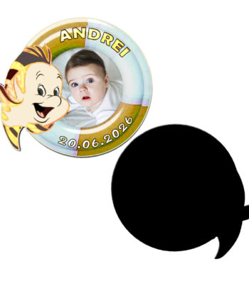 detaliu magnet marturie botez pestisor auriu