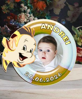 marturii botez baieti pestisor auriu magnet personalizat