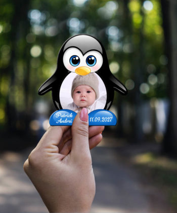 marturii botez baieti pinguin magnet dimensiune reala