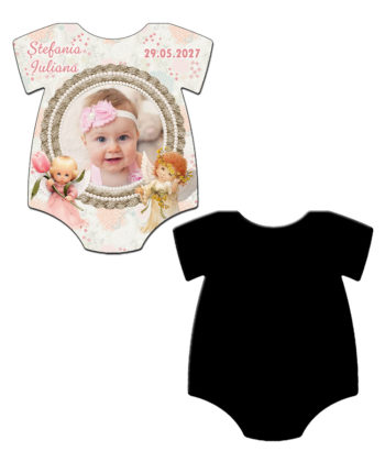 marturii botez magnet tricou cu plic personalizat