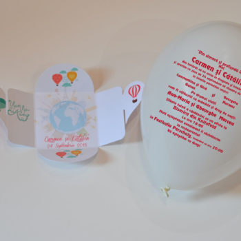 Invitații Nuntă cu Baloane Personalizate